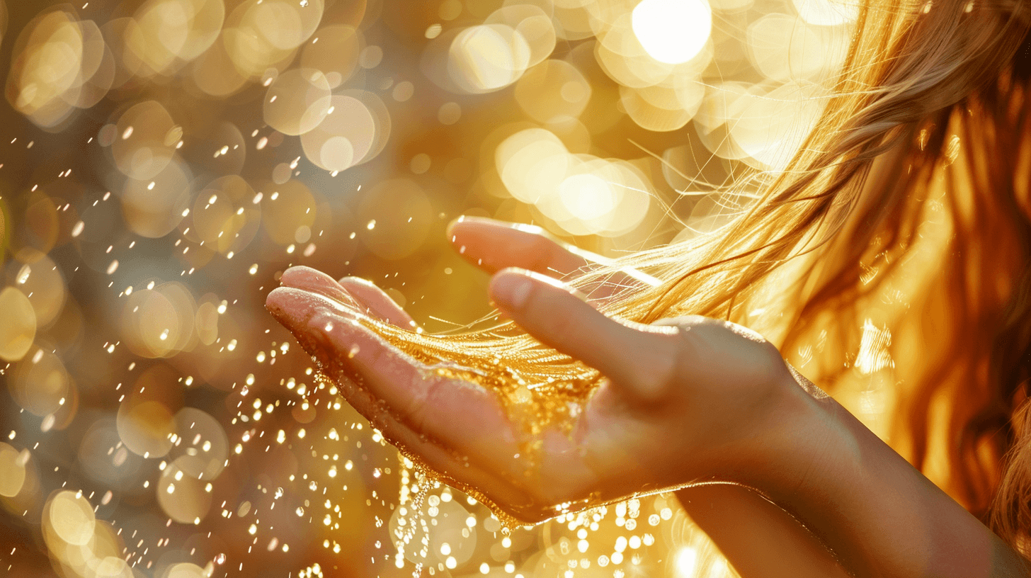 Image depicting hands applying Argan Oil to hair, illustrating the process of using Argan Oil as a hair detangler.
