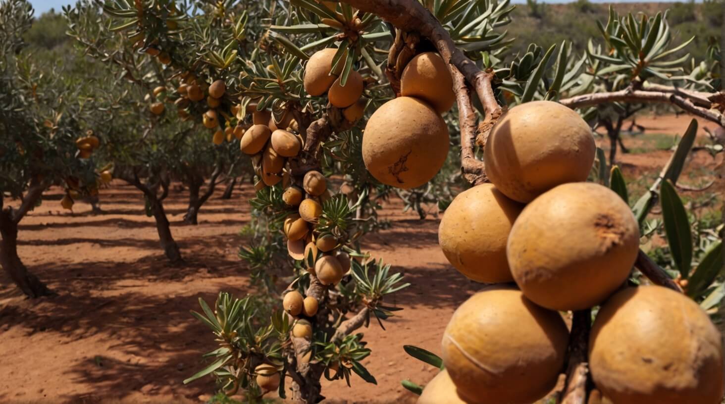 A visual representation showcasing the supply chain overview of argan oil production, from harvest to distribution.