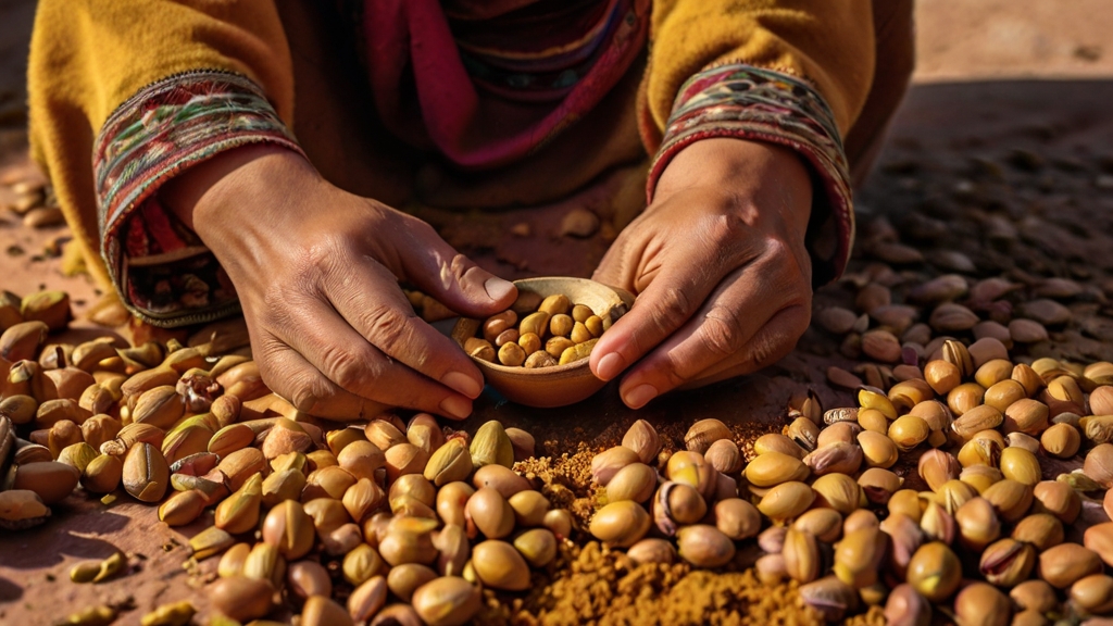 Berber-Led Argan Oil Sustainability Initiatives 12 Berber women hand-crushing Argan nuts.