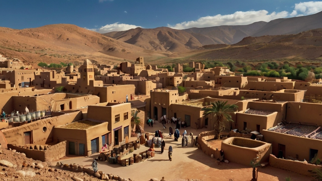 Impact of Argan Oil on Berber Villages 5 A bustling Berber village.