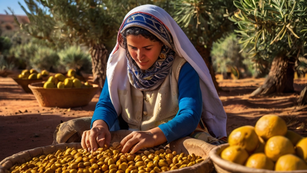 Argan Oil Profits Benefiting Berbers 4 Berber women skillfully extracting argan oil.