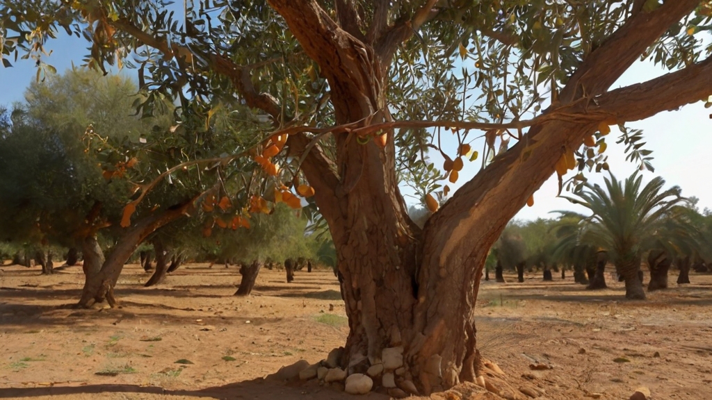Argan Oil Harvest Labor Requirements 5 An image capturing the labor-intensive process of Argan fruit harvesting.