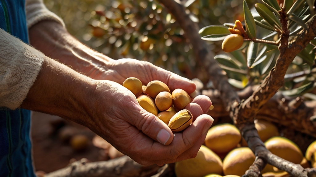 Manual Argan Oil Harvesting Techniques 4 Removing Argan Fruit Pulp